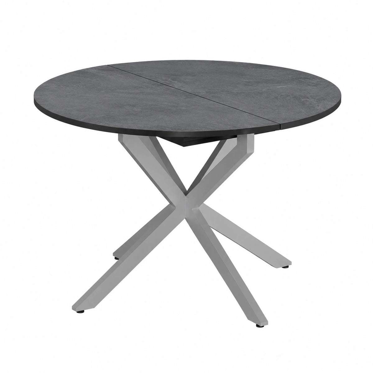 Tavolo da Pranzo Allungabile Vicco Loyd in Antracite e Grigio, 120-160 x 120 cm