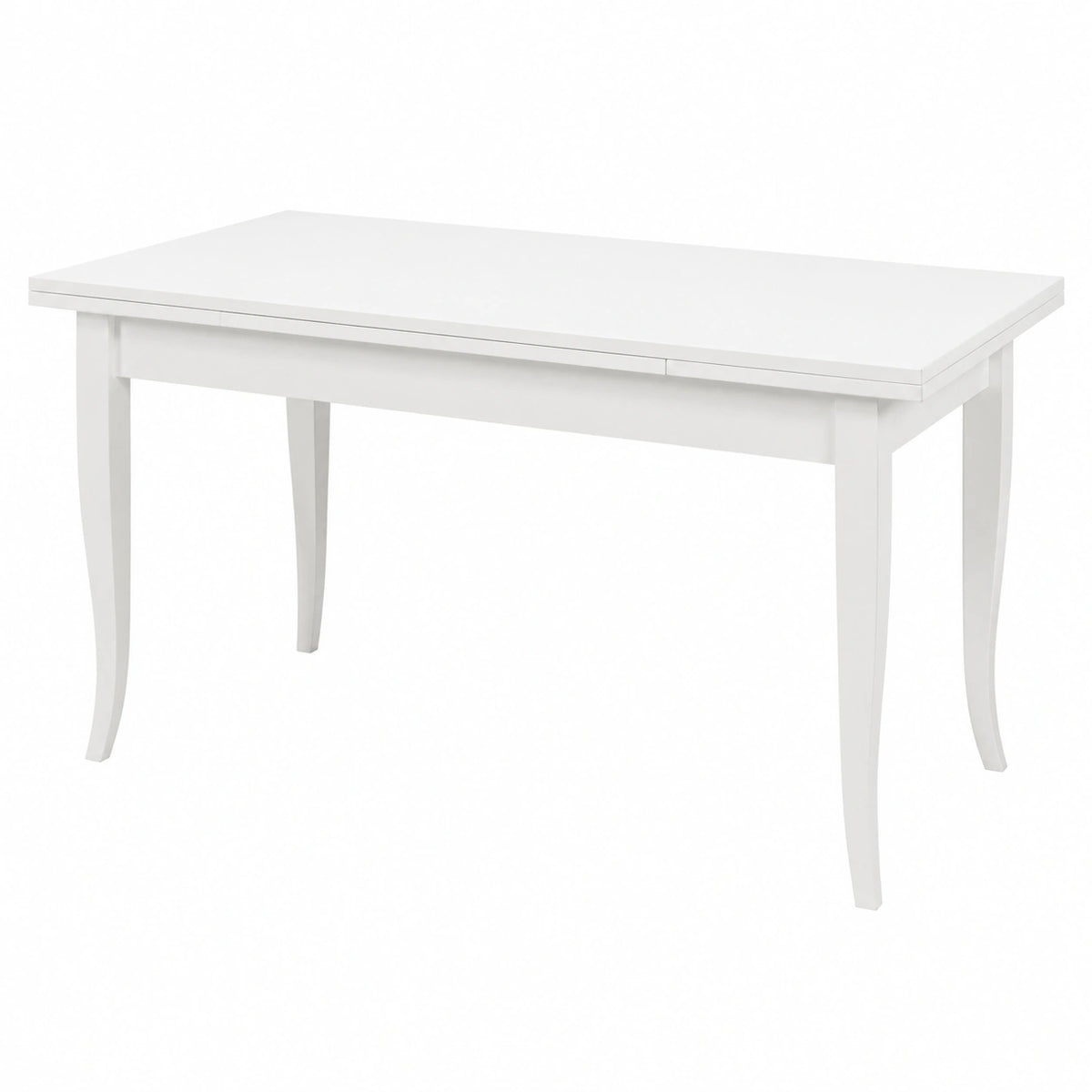 Tavolo da Pranzo Allungabile in Legno Laccato Bianco 160-240 cm