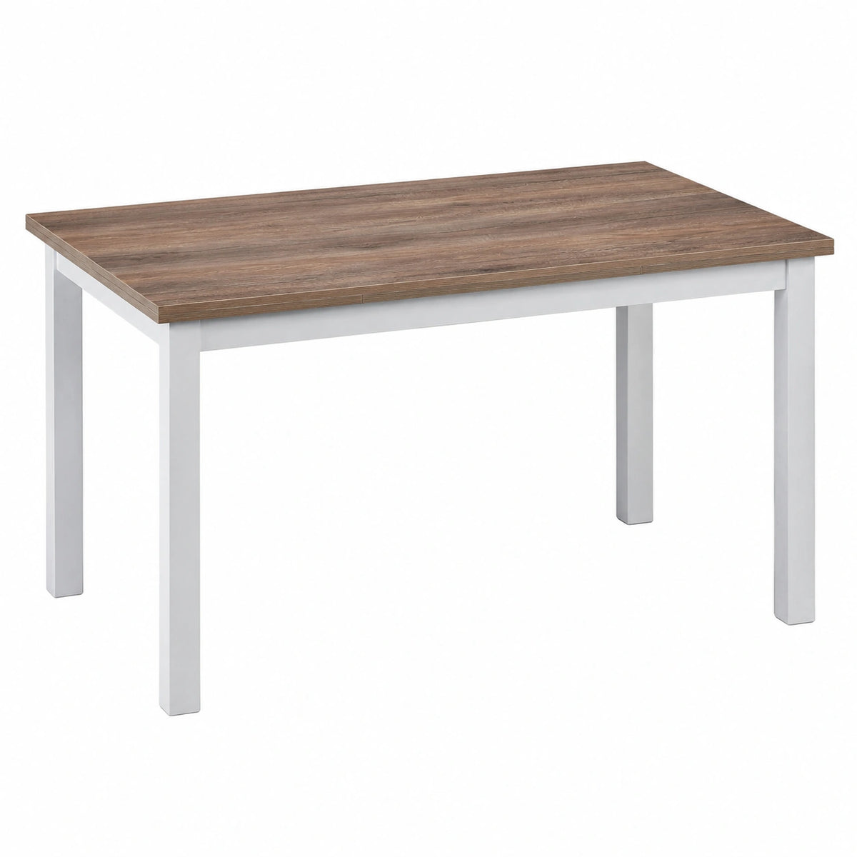 Tavolo da Pranzo Moderno Estensibile 70x110/150/190 cm - Struttura Bianca, Piano Tortora