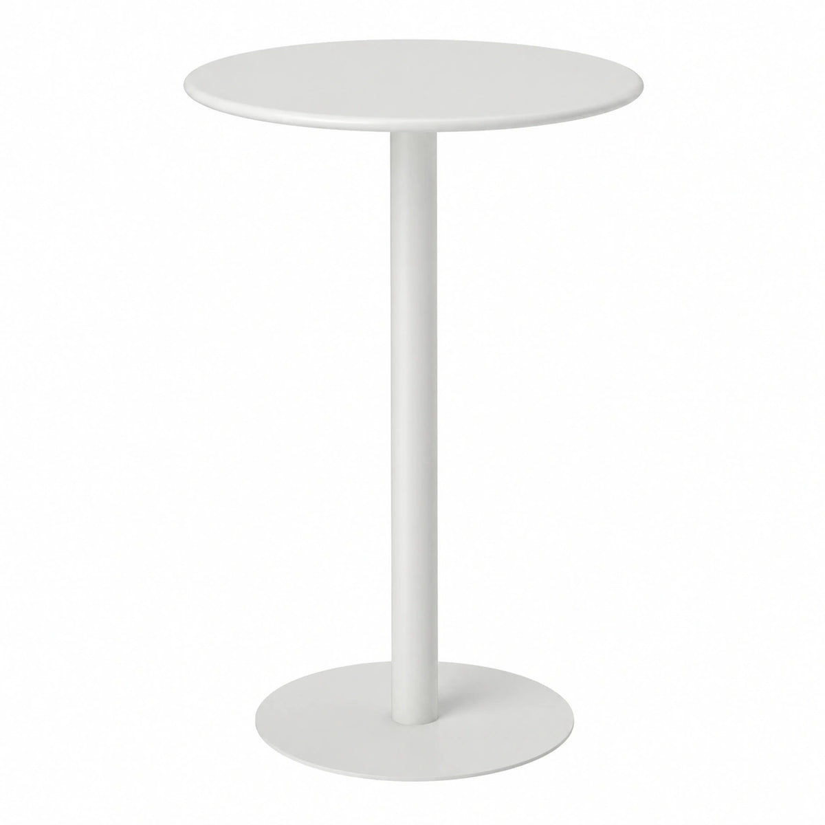 Tavolo Rotondo per 2 Persone, Design Moderno in Acciaio per Interni ed Esterni, Bianco, Ø60x72 cm
