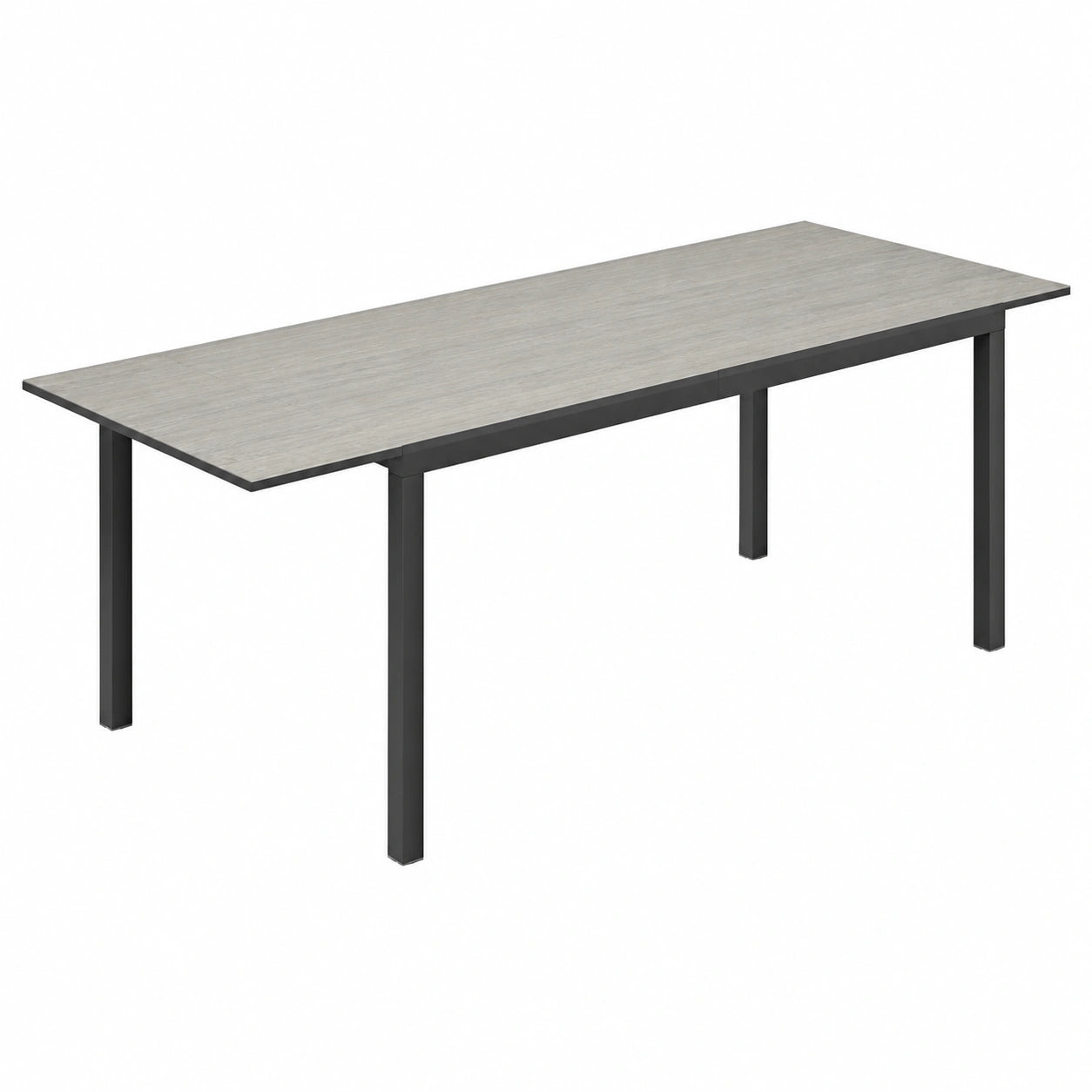 Outsunny Tavolo da Giardino Estensibile in Alluminio con Effetto Legno, 6-8 Persone, Grigio