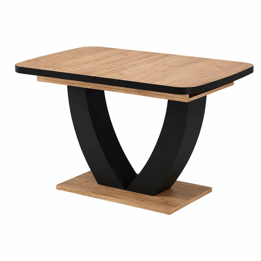 Tavolo da pranzo estensibile Vicco Fenaro in Nero/Rovere, 120-160x80 cm