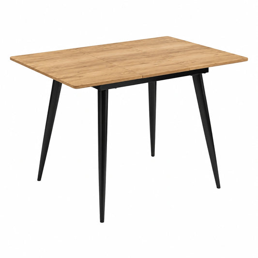 Tavolo da Pranzo Allungabile Vicco Beaver in Rovere Dorato e Nero, 80-110 x 70 cm, Multifunzionale