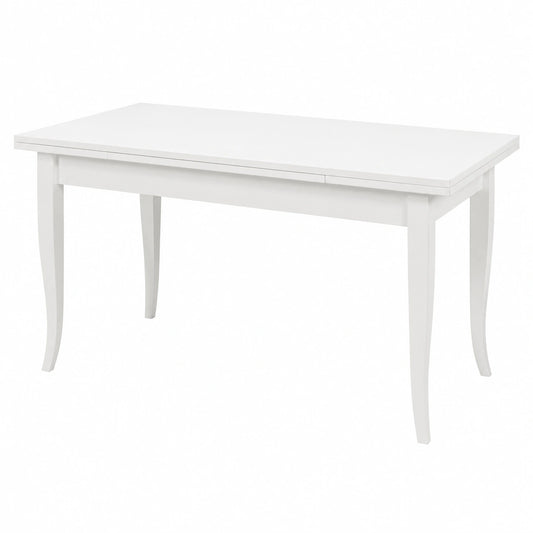 Tavolo da Pranzo Allungabile in Legno Laccato Bianco 160-240 cm