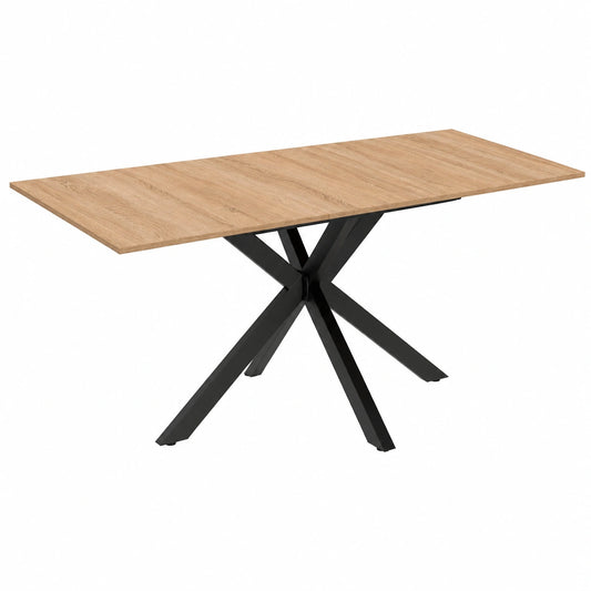 Tavolo da Pranzo Allungabile ALIX per 4-8 Persone con Gambe in Legno e Dettagli Neri 120-160 cm