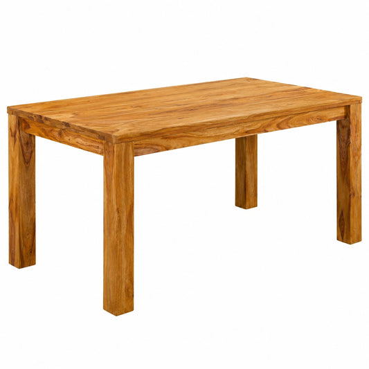Tavolo da Pranzo in Legno di Sheesham Oliato 80x80x76 cm