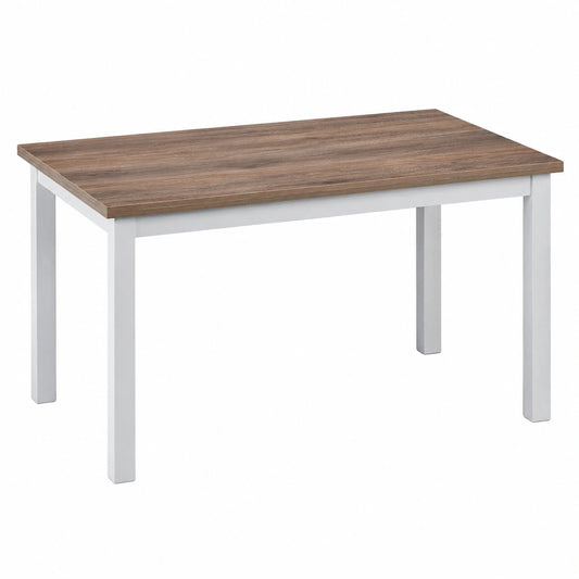 Tavolo da Pranzo Moderno Estensibile 70x110/150/190 cm - Struttura Bianca, Piano Tortora