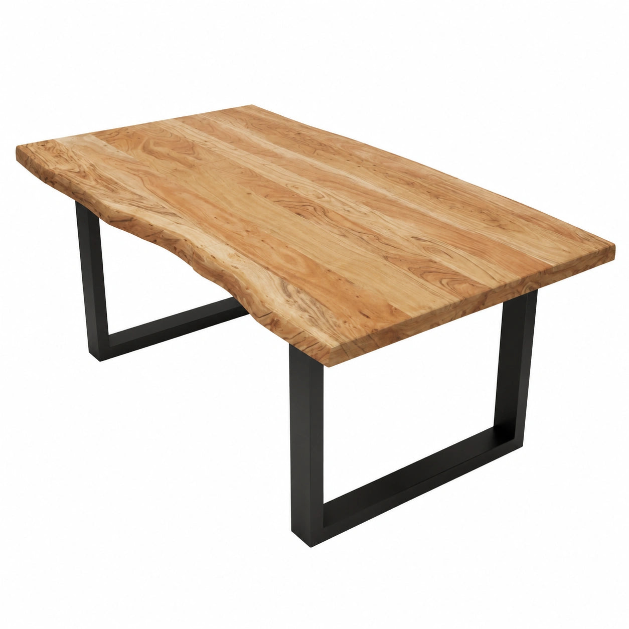 Tavolo da Pranzo in Acacia Massello 180x90x76 cm Legno Chiaro Moderno
