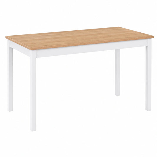 Tavolo da Pranzo in Pino Naturale con Gambe Bianche 75x120 cm