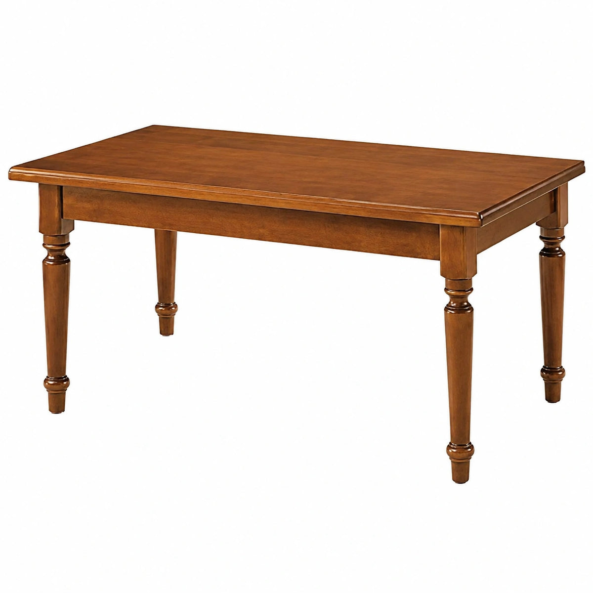 Tavolo da Pranzo Allungabile in Legno Massello con Gambe Tornite, 85x160/240 cm