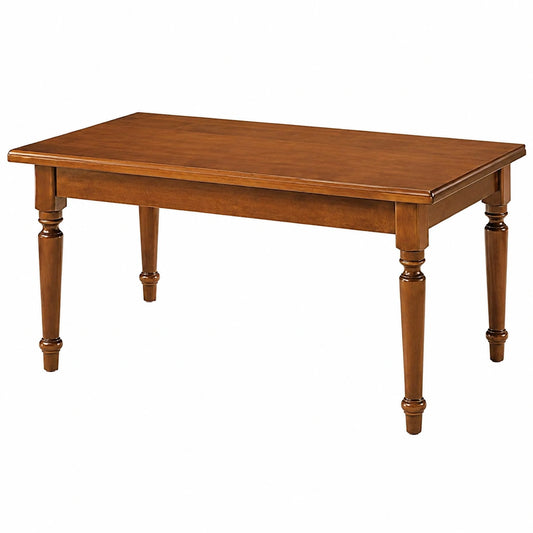 Tavolo da Pranzo Allungabile in Legno Massello con Gambe Tornite, 85x160/240 cm