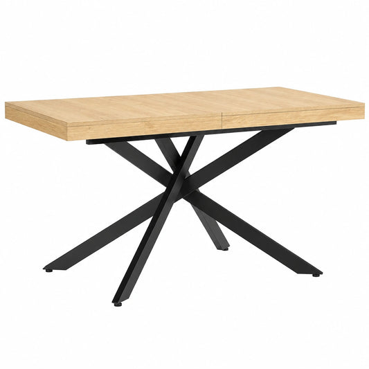Tavolo da Pranzo Estensibile Palermo in Effetto Rovere, 140-180x80x75 cm