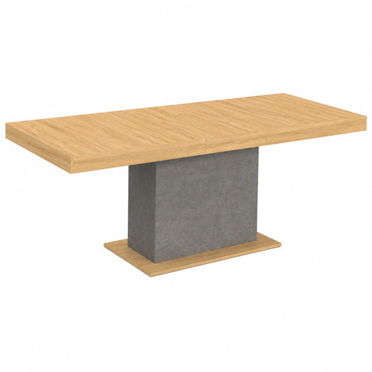 Tavolo Allungabile EDEN per 6-10 Persone, Effetto Legno e Cemento, 160-200 cm