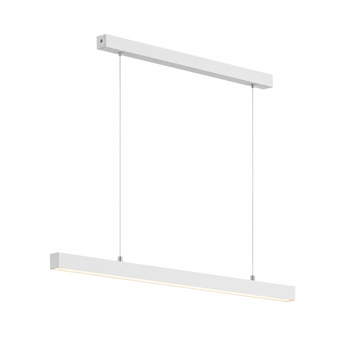 Lampadario LED Lineare Dimmerabile in Acrilico con Telecomando, 60W, L150cm, Bianco, per Sala da Pranzo e Ufficio