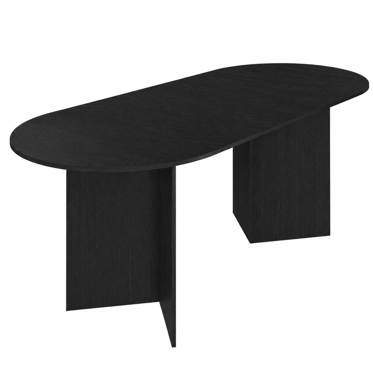 Tavolo allungabile ovale Marthe in legno nero per 6-10 persone, 160-200 cm