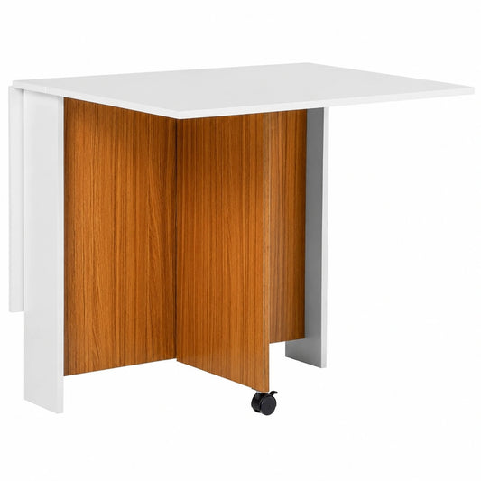 HOMCOM Tavolo da Pranzo Estensibile Moderno con Ruote, Salvaspazio 120x80x73cm